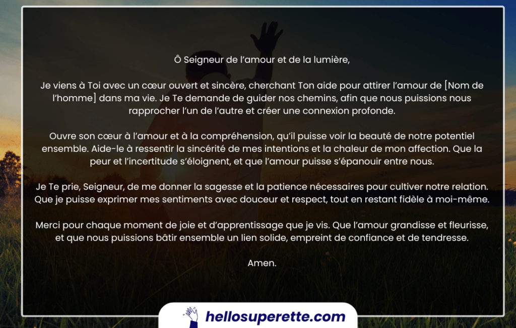 Prière pour toucher le cœur d’un homme