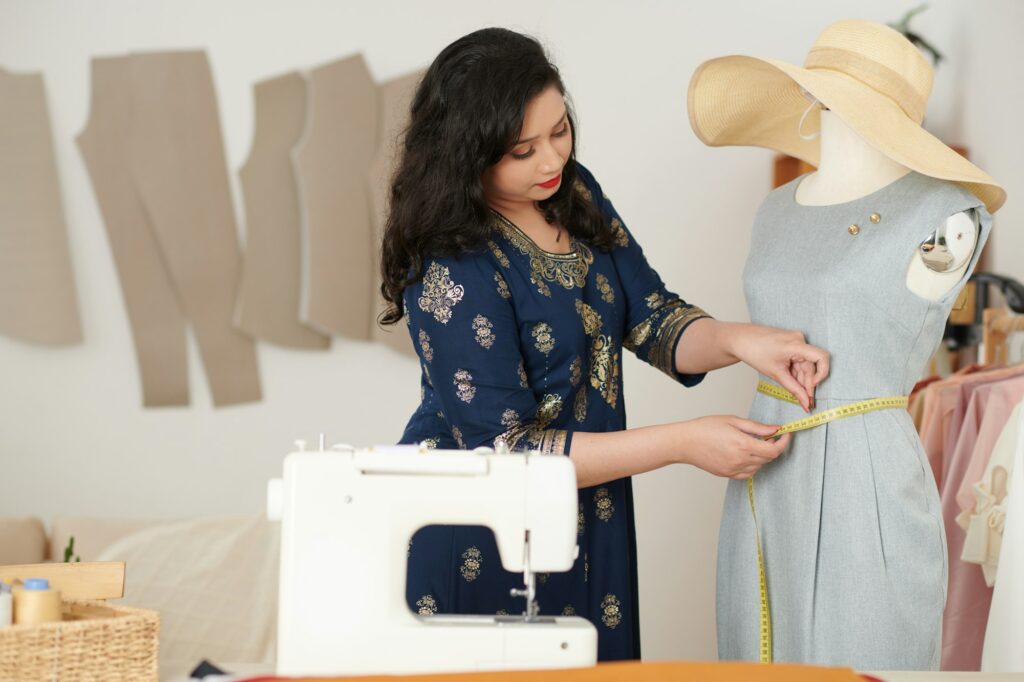 Tailor Measuring Waist of Dress